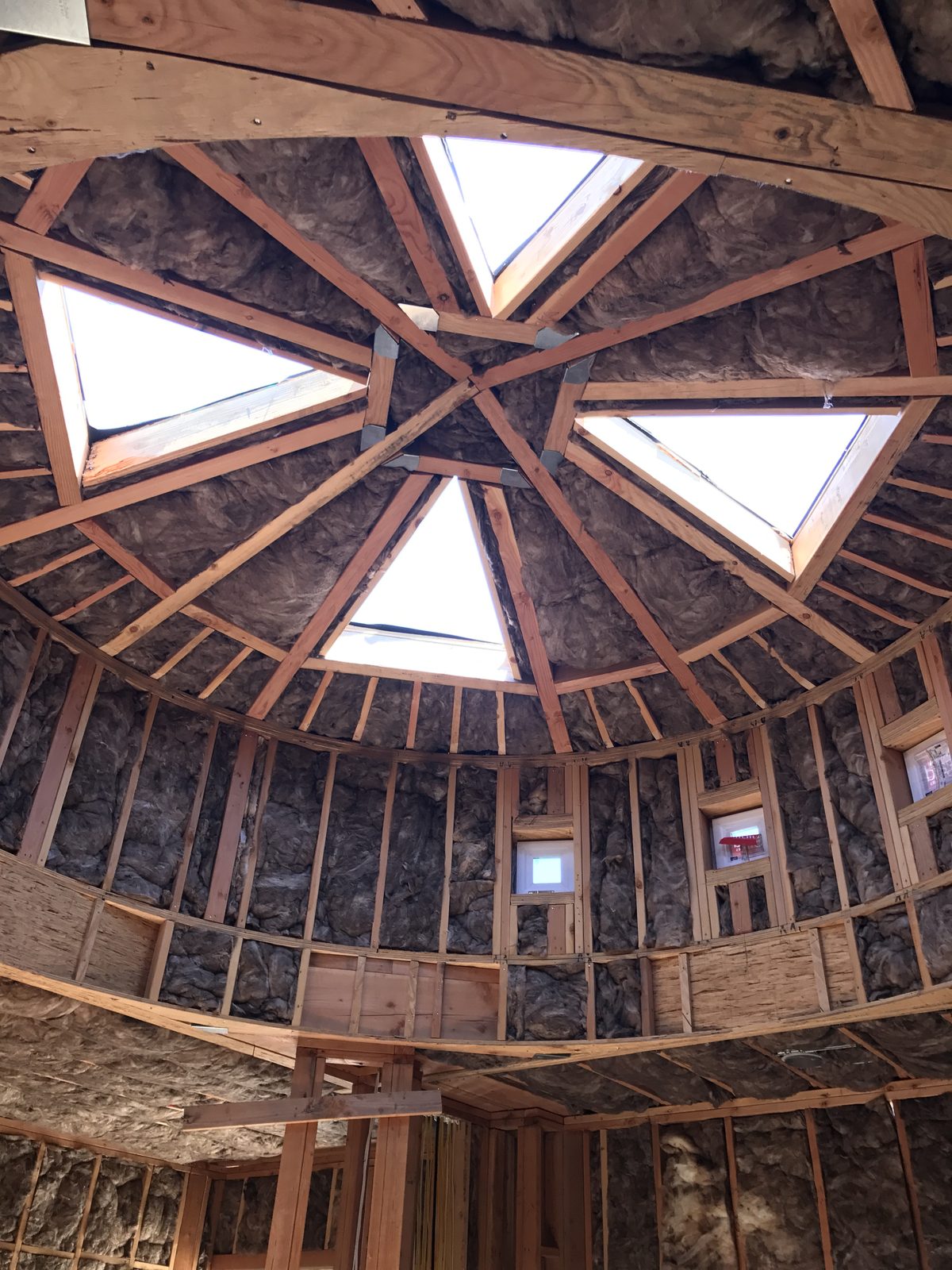 Rotunda ceiling insulation and structural framing details by Newport Construction Group